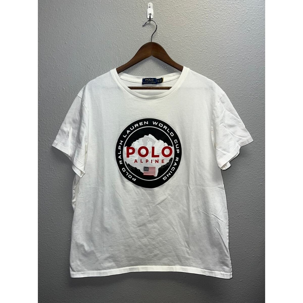 NWOT-Polo Ralph Lauren Men's Alpine World Cup Racing White T Shirt NWOT,Large